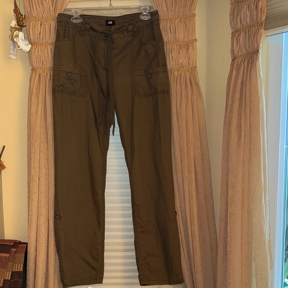 H&M Olive Straight Leg Pants